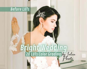 20 BRIGHT WEDDING LUTs for Video Editing, Affinity LUTs Pack, Final Cut Pro LUTs and Video Presets, Premiere Pro LUTs and Video Filters