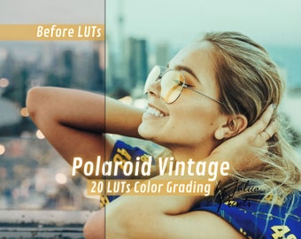20 Professional LUTs Pack for Color Grading - Vintage Polaroid & Retro Film LUTs for DaVinci Resolve, Final Cut Pro, Cinematic Video LUTs