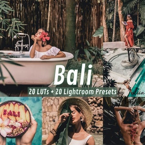Bali Film LUTs Video Editing and Lightroom Presets Pack, Travel Instagram Photoshop Presets, Tropic Color Grading LUTs IG LR Presets Mobile, Image 1