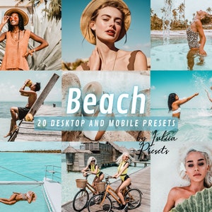 20 BEACH Presets Lightroom, Summer Preset for Instagram, Summer Lightroom Presets Mobile & Desktop, Tropical Travel Preset, Vacation Presets