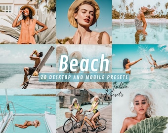 20 BEACH Presets Lightroom, Summer Preset for Instagram, Summer Lightroom Presets Mobile & Desktop, Tropical Travel Preset, Vacation Presets