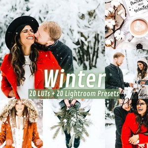 WINTER Video Presets LUTs & Lightroom Mobile Presets, Photo Editing Minimal, Snow Xmas Photoshop Filter, Color Grading Christmas Presets