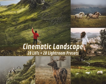 CINEMATIC LANDSCAPE Presets Lightroom & LUTs for Video, Outdoor Final Cut Pro LUTs Pack, Cinematic Lightroom Presets, Hiking Premiere LUTs