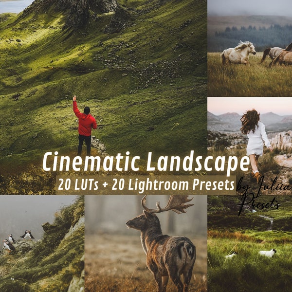 CINEMATIC LANDSCAPE Presets Lightroom & LUTs for Video, Outdoor Final Cut Pro LUTs Pack, Cinematic Lightroom Presets, Hiking Premiere LUTs