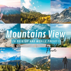 20 Mobile Lightroom Presets Desktop MOUNTAINS VIEW, Bright Nature Preset Best Outdoor Landscape Presets Insta Travel Photo LR Mobile Presets image 1