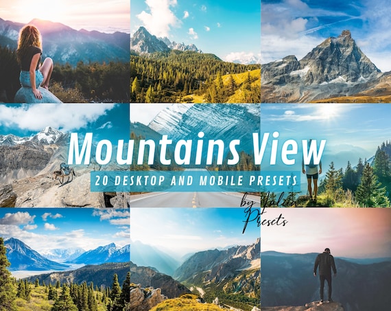 20 Mobile Lightroom Presets Desktop MOUNTAINS VIEW, Bright Nature Preset Best Outdoor Landscape Presets Insta Travel Photo LR Mobile Presets
