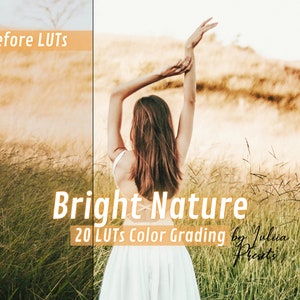 20 Cinematic LUT Pack for Outdoor Video Editing and Color Grading, Bright Nature LUTs for Premiere, Final Cut Pro, Capcut, Blackmagic and VN