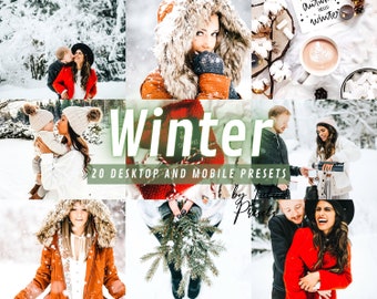 20 ajustes preestablecidos de Lightroom para móvil de INVIERNO, escritorio, limpios, invierno, Navidad, vacaciones, ajustes preestablecidos, fotos brillantes, Instagram, familia, blogger, ajustes preestablecidos acogedores de LR para móvil