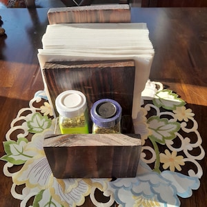 Wooden napkin holder Wooden table piece Farmhouse wooden house warming gift Friend gift