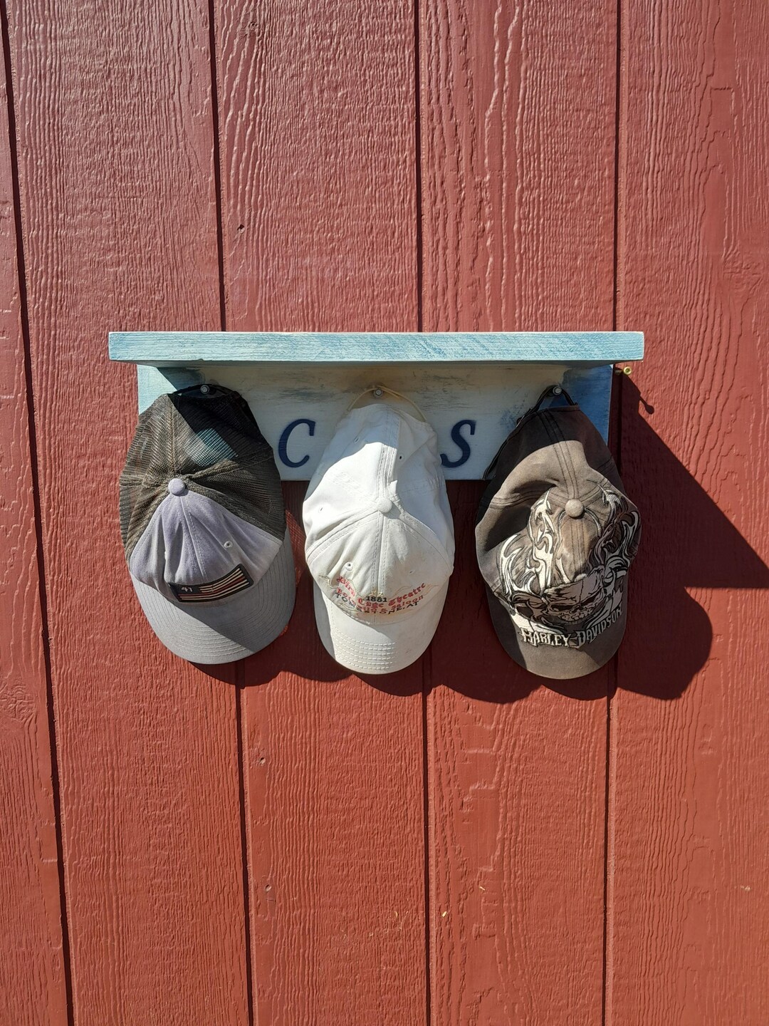 Wall Mount Cap Hanger Mounting Bracket Farmhouse Hat Rack Husband Gift ...