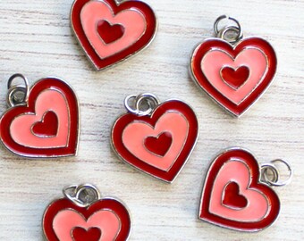 Set of 5 Charms Valentine/'s Day Charms Enamel Heart Arrow Charm Set of 10 Charms Bulk Charms Heart Charms Set of 20 Charms