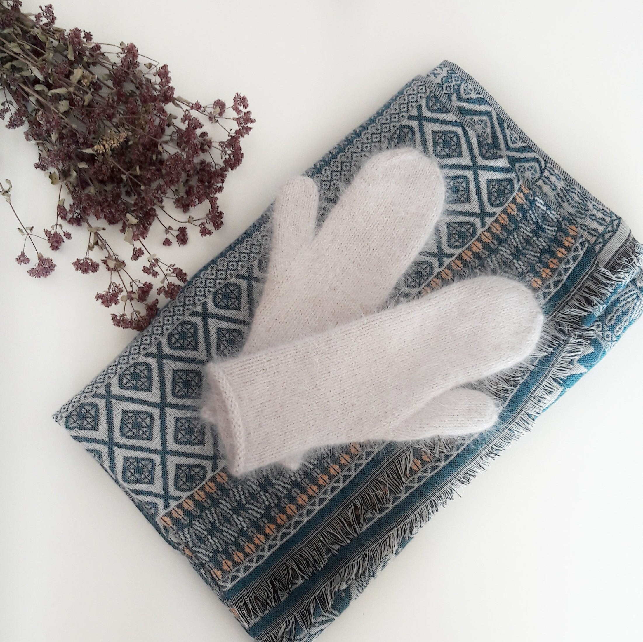 Angora mittens knitted mittens fluffy mittens women's Etsy