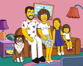 Scenic Simpsons, Wedding Photo Albums, Custom Family Photo, Fathers Day Gift, Simpson Pictures, Personalized Art, Combine Photos