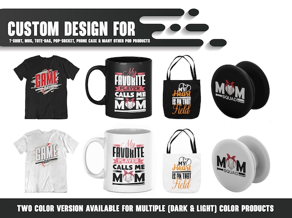 Servizio di progettazione di magliette personalizzate: POD Graphics, stampa  su tazze e bicchieri (download digitale)