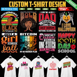 Custom T-shirtontwerpservice: POD-afbeeldingen, mok en bekeromslag (digitale download)