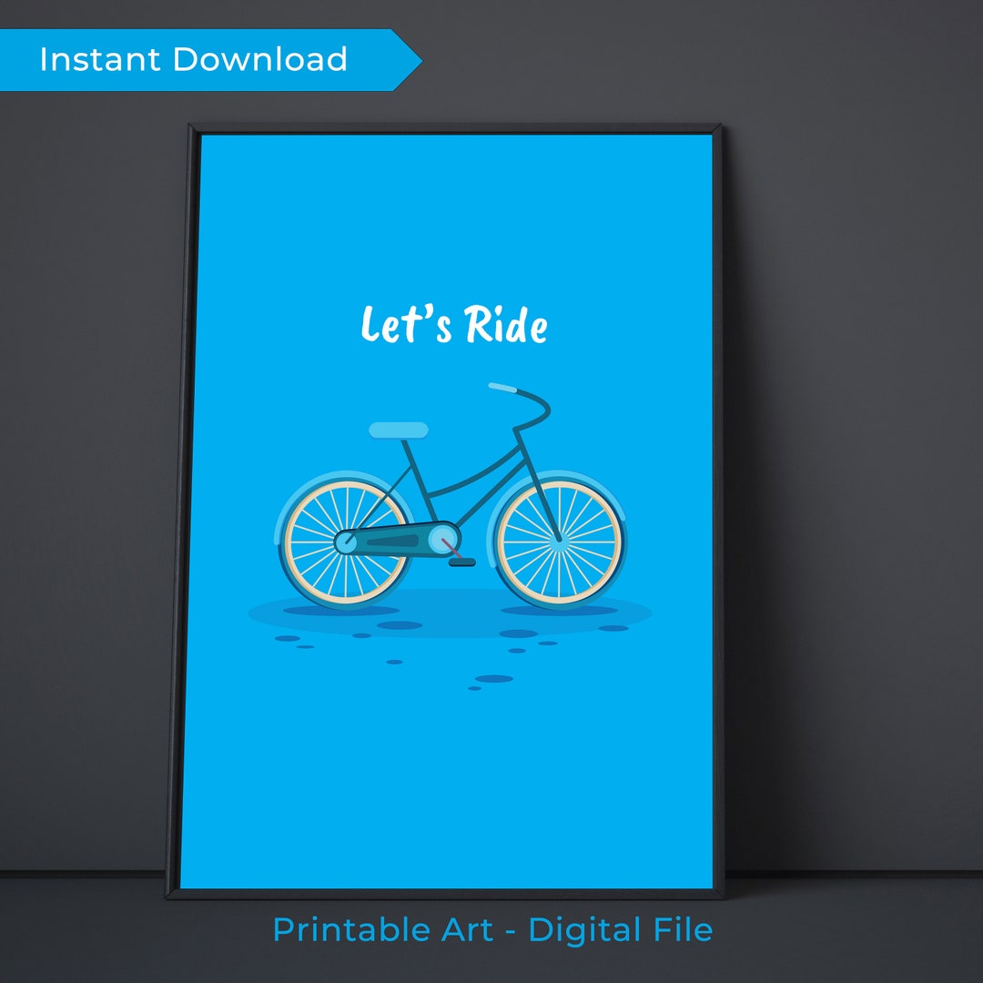 Let's Ride Bike Poster Digital Download 11 X 17 Wall Etsy