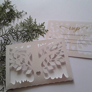 RSVP Card Envelope Wedding Invitation, Tree Wedding,Cutting File, Svg, Ai,Dxf, Eps, Pdf, Png, Jpg,  Instant Download