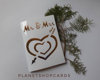 Modèle d'invitation de mariage - carte d'enveloppe M. et Mme Coeur - fichier de coupe (svg, dxf, ai, eps, pdf, png, jpg), Silhouette, Cricut, Laser.