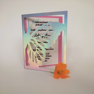 Plantilla de invitación – Doblar - Sobre- Tarjeta - Invitación elegante, Mariposa V2 (svg, eps, pdf, htlm), Silueta, Cricut, Láser.