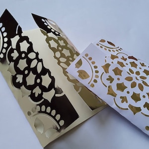 Wedding Invitation Template – Gate Fold - Envelope Card for Cutting (svg, dxf, ai, eps, pdf, png, jpg), Silhouette, Cricut, Laser.