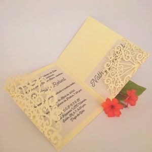 TRI FOLD Template  – Fold-Envelope Card Delicate Lace  V2 (svg, eps, pdf, htlm), Silhouette, Cricut, Laser.