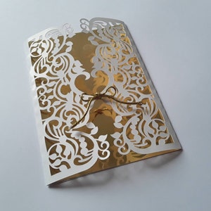 HochzeitSeinladungsvorlage – Gate Fold – BriefumschlagKartenbänder und Blätter (svg, dxf, ai, eps, pdf, png, jpg), Silhouette, Cricut, Laser.