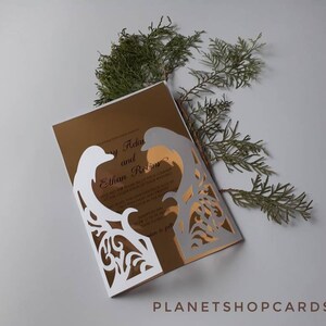 Hochzeitseinladung Vorlage – Gate Fold - Umschlagkarte Delfine Herz (svg, dxf, ai, eps, pdf, png, jpg), Silhouette, Cricut, Laser.