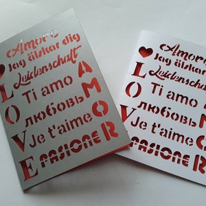 Wedding Invitation Template - Envelope Card Love Languages - cutting file (svg, dxf, ai, eps, pdf, png, jpg), Silhouette, Cricut, Laser.