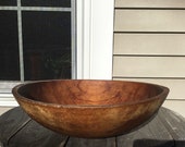 Antique New England Old Wooden Dough Bread Bowl 15 5 16 quot Dia Prim Country Farm