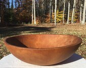 Antique New England Old Wooden Dough Bread Bowl 15 1 4 quot Dia Country Farm Primitive