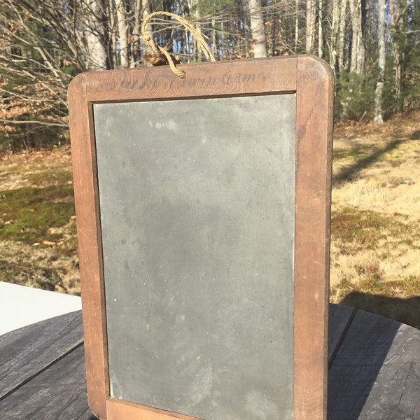 Antique Prim Double Sided Dark Wood & Slate Chalkboard Personalized Orders For Ice Edwin Eames