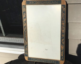 schoolhouse desks Vintage Childs ABC's Schoolhouse Boarder Wooden Double Sided White/Slate Chalkboard