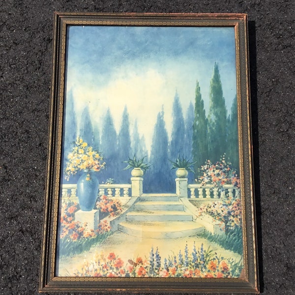 Antique Framed Art Deco 1920's THE SUNNY SOUTH Lithograph