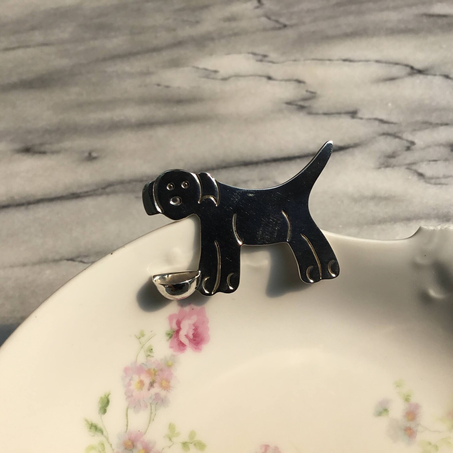 Vintage Sterling Silver 925 Puppy Dog With Empty Dog Dish Etsy