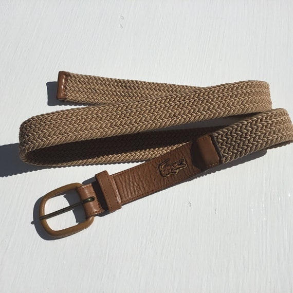 Lacoste Tan Beige Brown Stretch Cord & Leather - Etsy