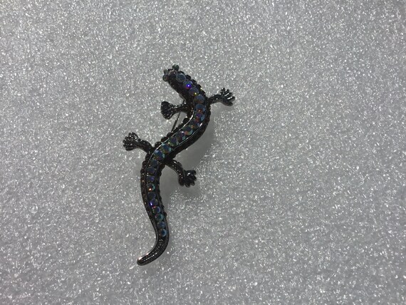 Vintage Silver Tone Salamander Lizard Aurora Bore… - image 8