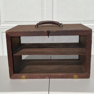 Antique Wood Screen Baked Goods Pie Safe Food Storage Cabinet Hinged Door Handle