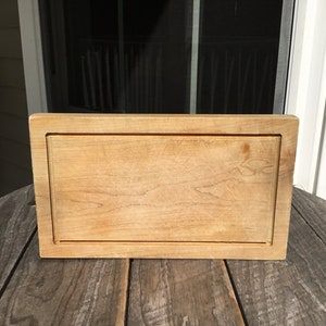 Vintage Prim Rectangular Wood Cutting Board Grooved Edge Country Farmhouse 12&quot; L