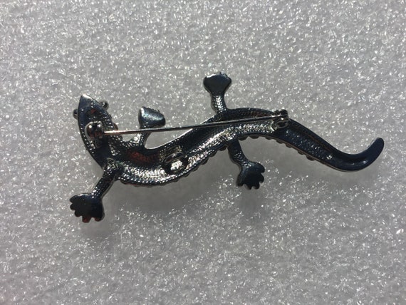 Vintage Silver Tone Salamander Lizard Aurora Bore… - image 10