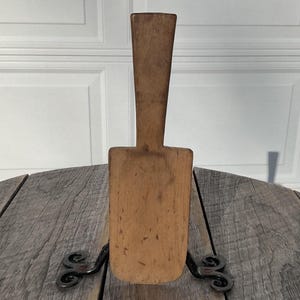 Vintage Wood Wide Butter Paddle Spatula Rectangular Prim Kitchen TreenWare 10" L