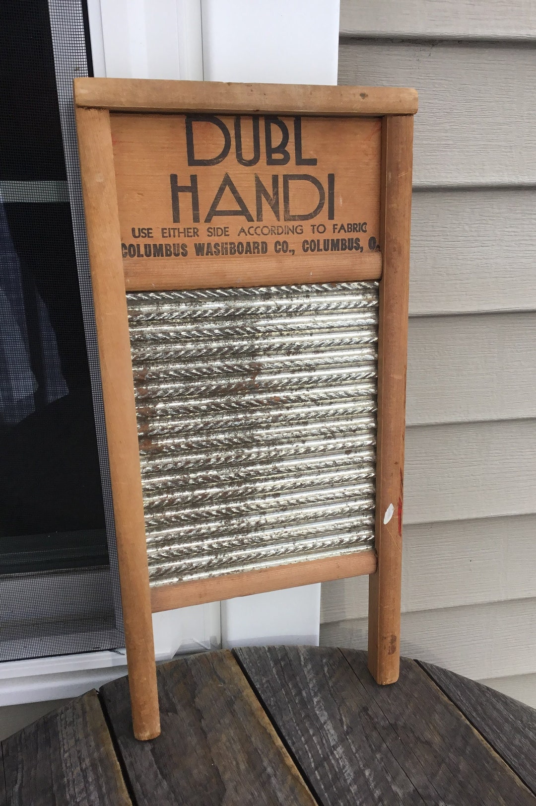 Antique Advertising Columbus Washboard Co Dubl Handi Washboard Columbus