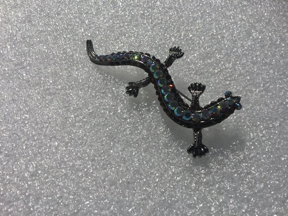 Vintage Silver Tone Salamander Lizard Aurora Bore… - image 9