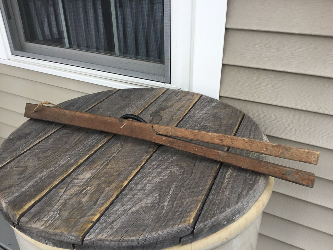 Antique Primitive Wood Long Laundry Fork Stirring Stick Etsy