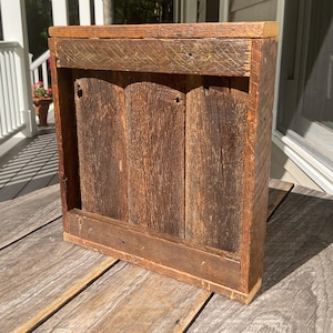 Vintage Square Rustic Repurposed Aged Wooden Riser Vignette Plant Stand 10" W