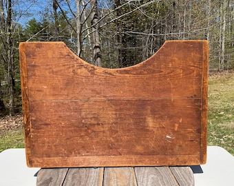 Antique Wood Lap Desk Art Board Square Headed Nails Prim Bread Board Ends 28" L