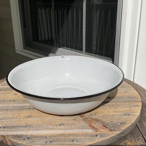 Vintage Enamel Wash Tub - Etsy