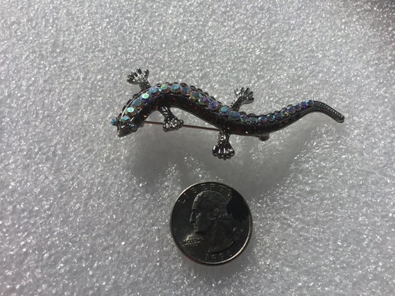 Vintage Silver Tone Salamander Lizard Aurora Bore… - image 6