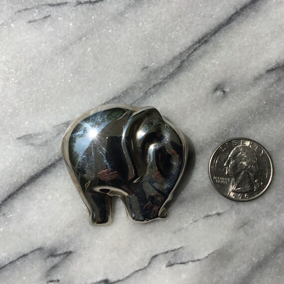 Vintage Signed Mexico 925 Silver Puffy Elephant B… - image 4