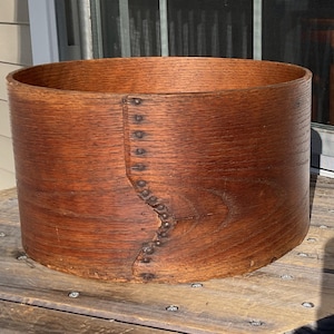 Unique Nailed Seam Antique Daniel Cragin Wilton NH Dark Wood Grain Measure 11.5&quot;