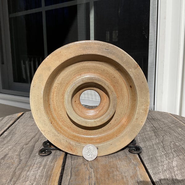 Antique Stoneware Butter Churn Crock Lid Replacement lid ONLY 7.25" D Farmhouse